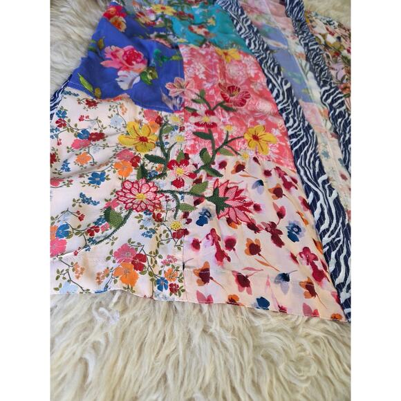 John Mark Floral Kimono Patchwork & Embroidered Size XL Viscose - Picture 4 of 16